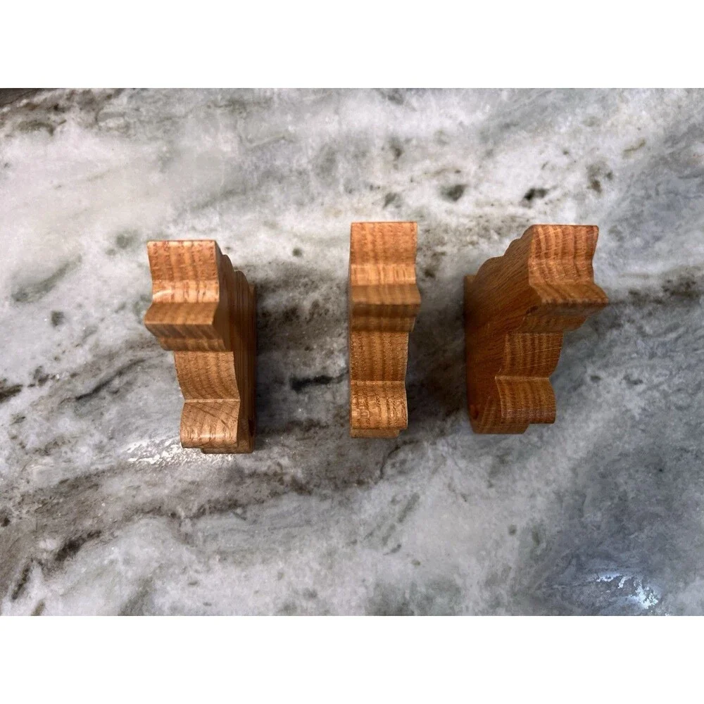 Wood Cat Cutouts Set Of 3 Montessori Toy Feline Kitty Orange Cat Statue Trinkets
